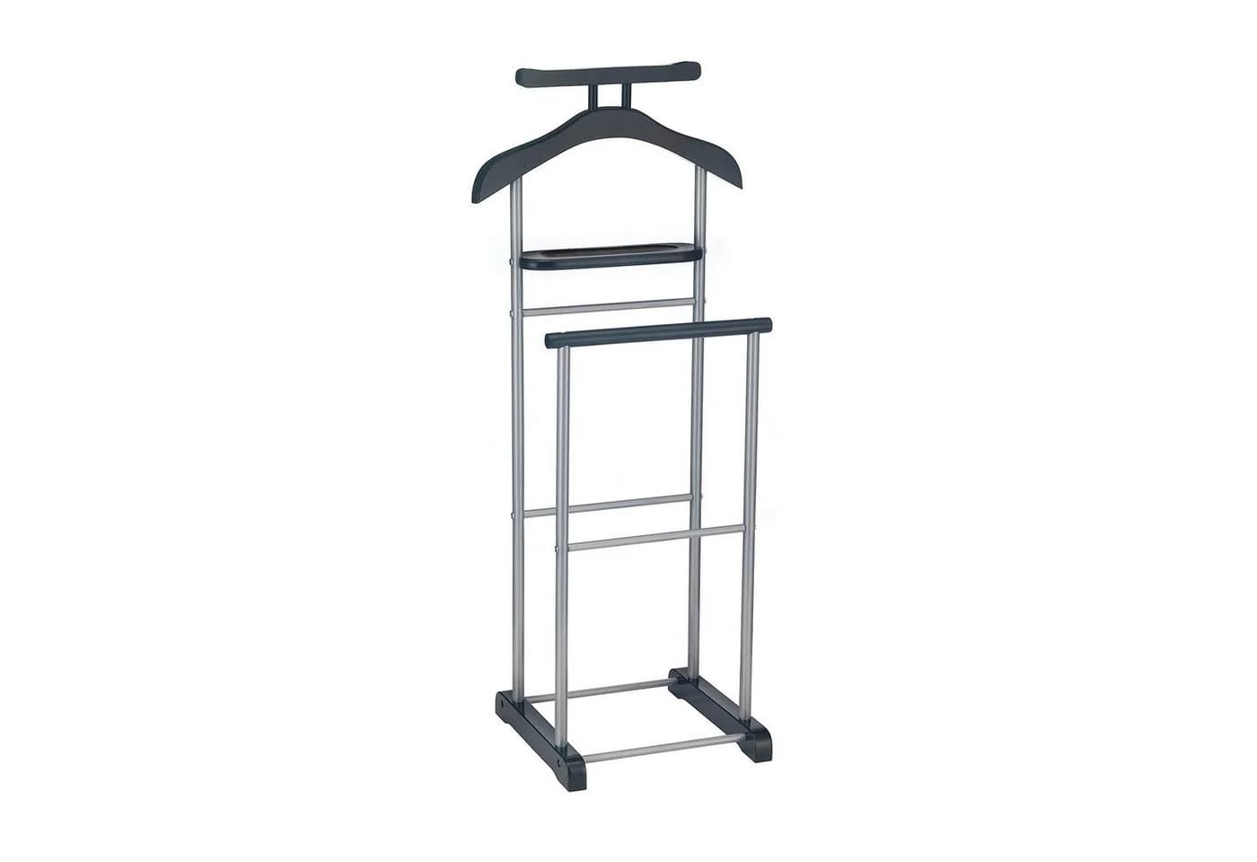CARO-Möbel Herrendiener ASSAM Schwarz Silber Metall MDF - Bild 2
