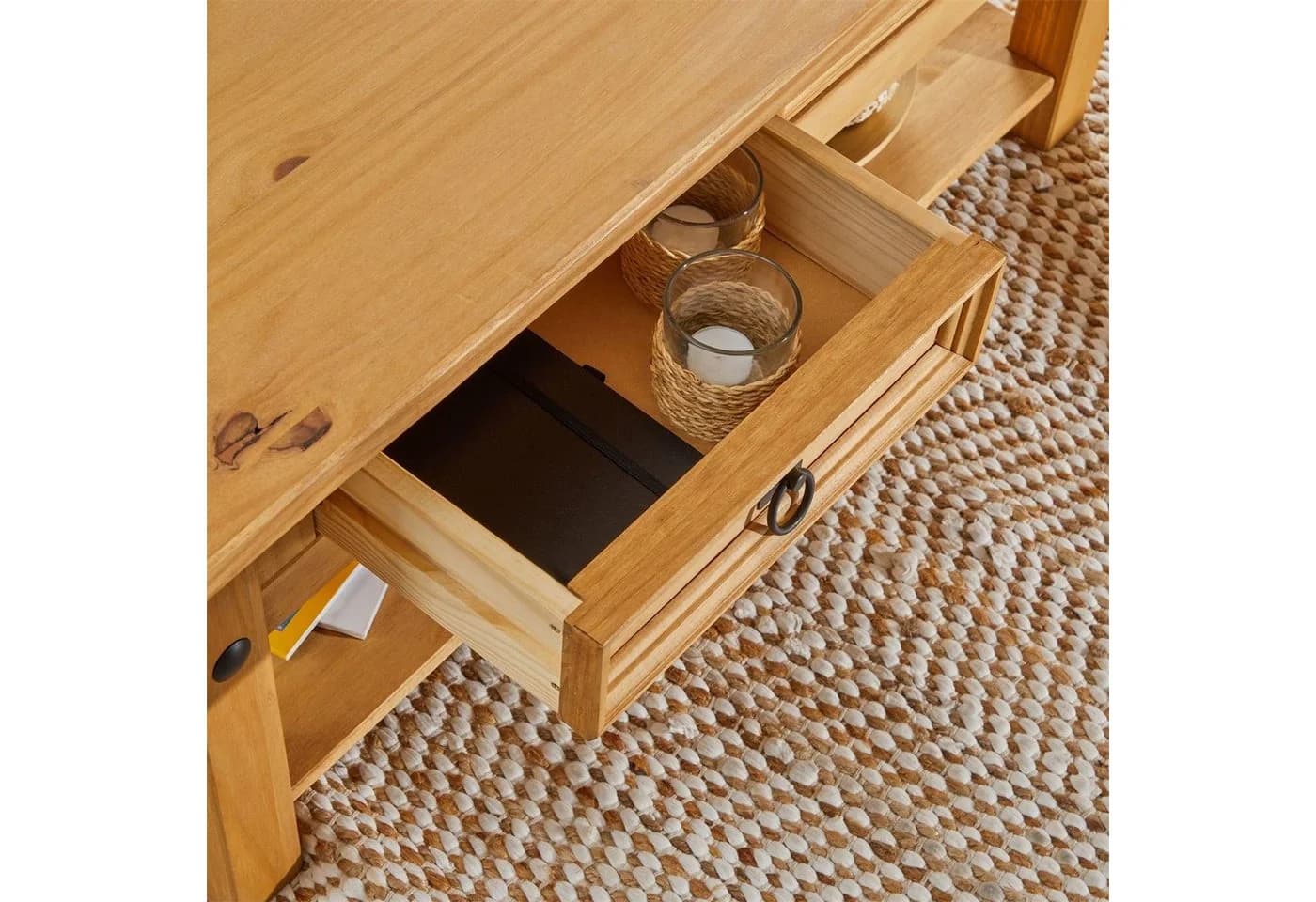 CARO-Möbel Couchtisch SALSA Landhausstil Kiefer mit Schubladen - Bild 5