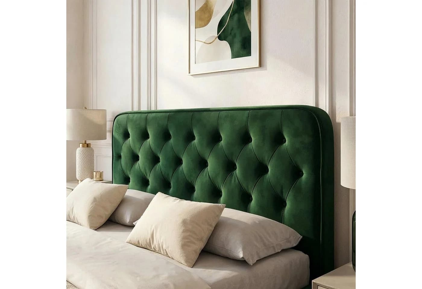 CARO-Möbel Polsterbett GLAMOUR Grün Samt Barock - Bild 3