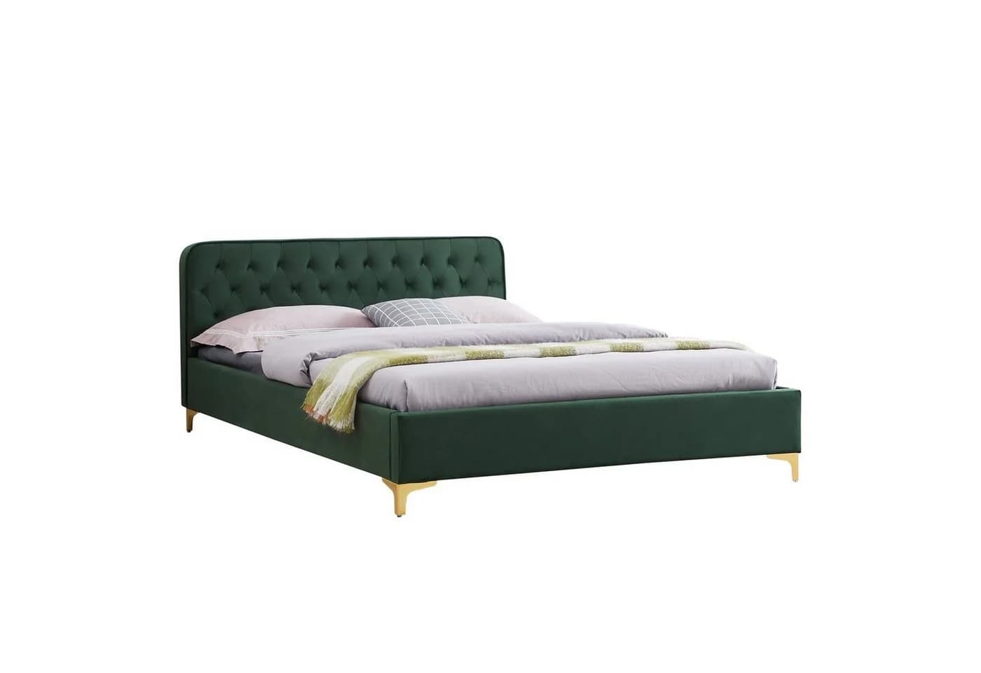 CARO-Möbel Polsterbett GLAMOUR Grün Samt Barock - Bild 5