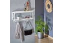 CARO-Möbel Garderobe ARMANDO Wandgarderobe mit 6 Haken & 2 Böden Weiß Bild 1