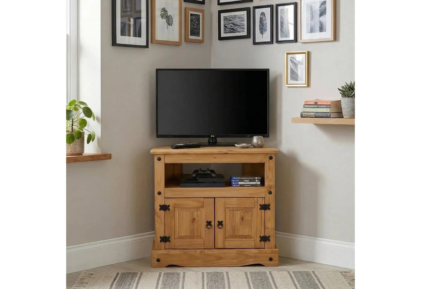 CARO-Möbel TV-Rack SALSA Massivholz Kiefer Natur Mexiko Stil