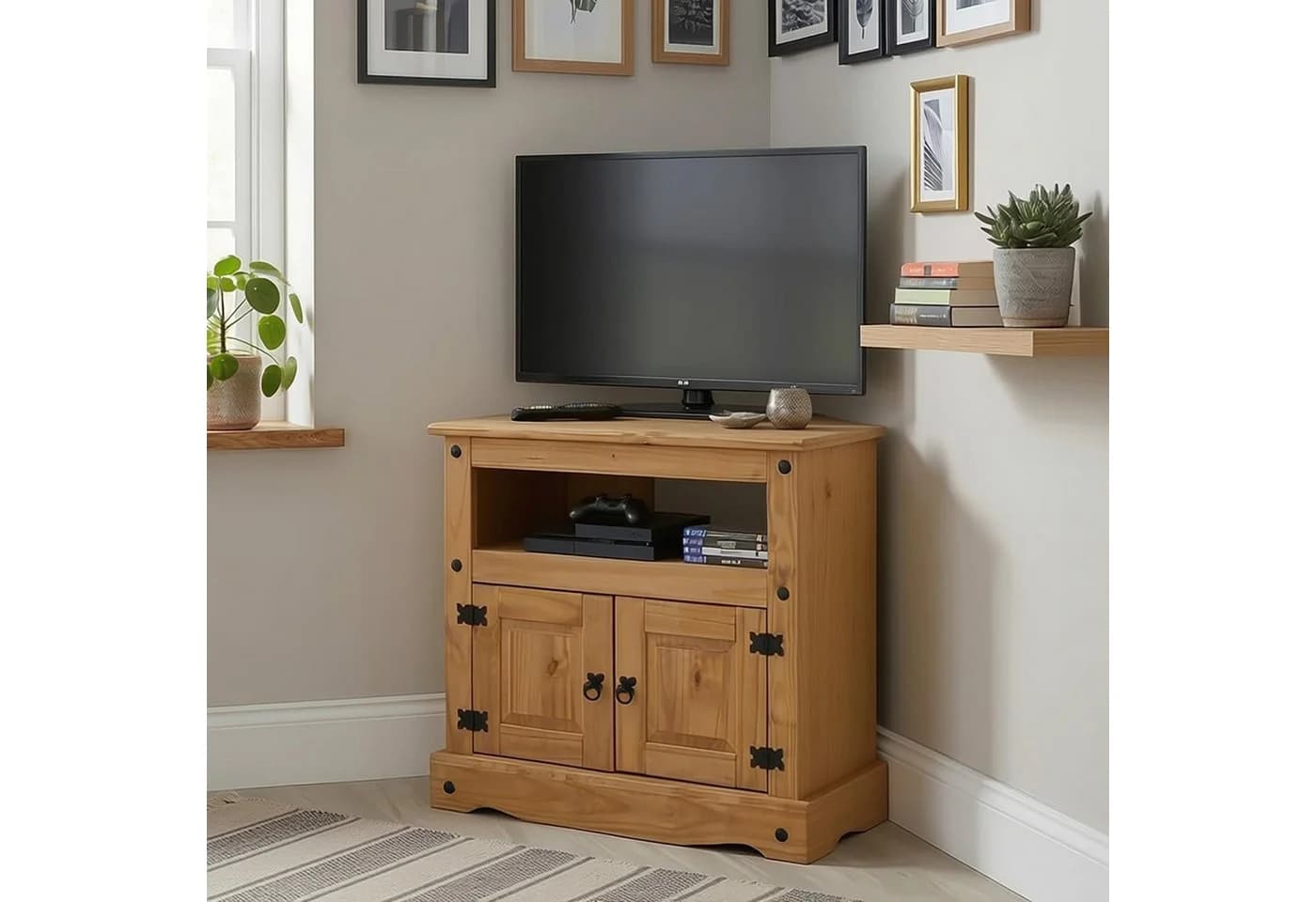 CARO-Möbel TV-Rack SALSA Massivholz Kiefer Natur Mexiko Stil - Bild 2