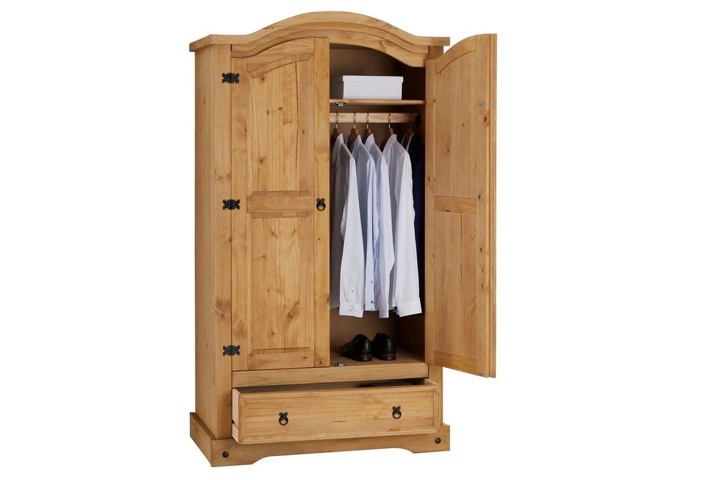 CARO-Möbel Kleiderschrank SALSA Massivholz Kiefer Landhausstil - Bild 4