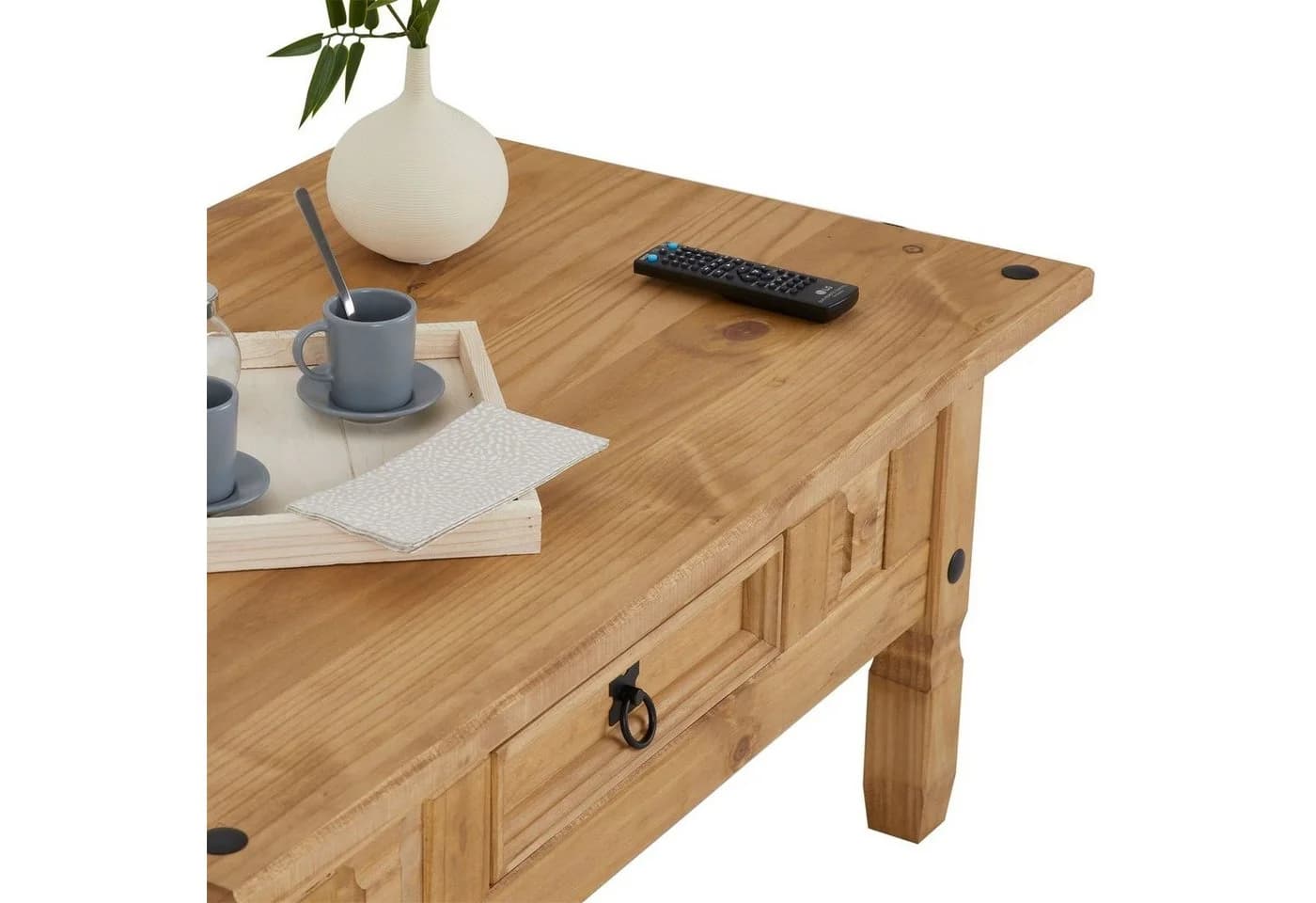 CARO-Möbel Couchtisch SALSA Landhausstil Kiefer massiv mit Schublade - Bild 4