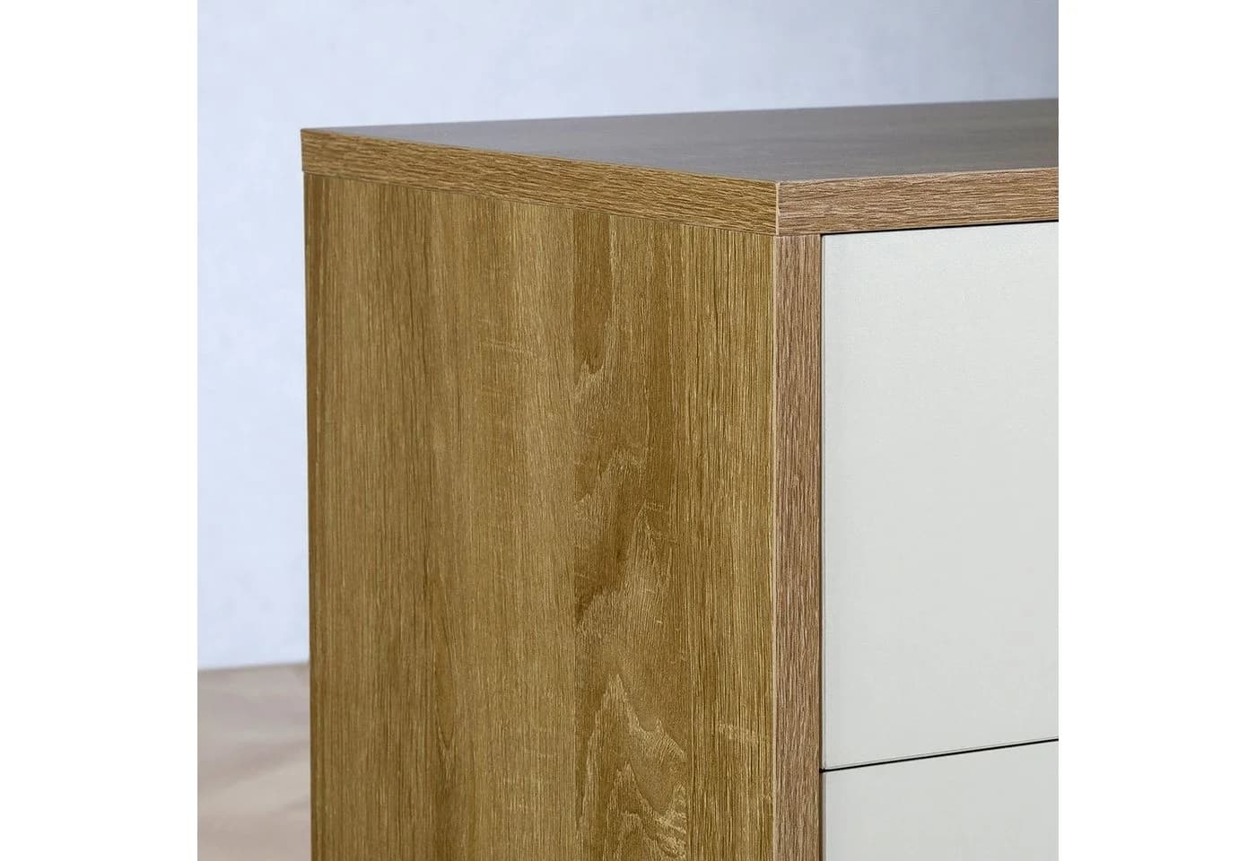 CARO-Möbel Kommode ESTELLE 3 Türen 1 Schublade Sonoma Eiche/Weiß - Bild 4
