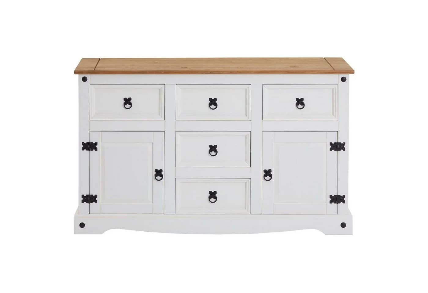 CARO-Möbel Sideboard CAMPO Weiß Massivholz Landhausstil - Bild 3
