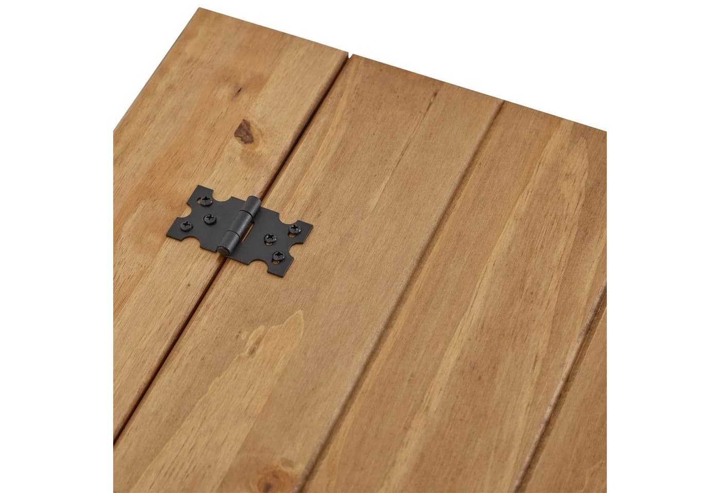 CARO-Möbel Truhe CAMPO Weiß/Braun Massivholz Kiefer - Bild 5