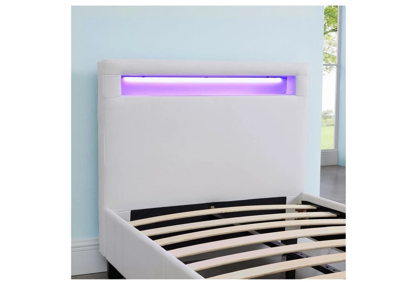 CARO-Möbel Polsterbett MANDALAY Weiß mit LED-Beleuchtung - Bild 5