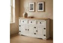 CARO-Möbel Sideboard CAMPO Kiefer massiv weiß 3 Türen 3 Schubladen Bild 2