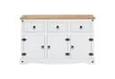 CARO-Möbel Sideboard CAMPO Kiefer massiv weiß 3 Türen 3 Schubladen Bild 3