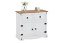 CARO-Möbel Sideboard CAMPO Kiefer massiv weiß/braun 2 Schubladen 2 Türen Bild 1