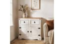 CARO-Möbel Sideboard CAMPO Kiefer massiv weiß/braun 2 Schubladen 2 Türen Bild 2