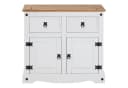 CARO-Möbel Sideboard CAMPO Kiefer massiv weiß/braun 2 Schubladen 2 Türen Bild 3