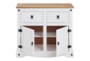 CARO-Möbel Sideboard CAMPO Kiefer massiv weiß/braun 2 Schubladen 2 Türen Bild 4