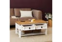 CARO-Möbel Couchtisch CAMPO Weiß Kiefer Massivholz 2 Schubladen Bild 3