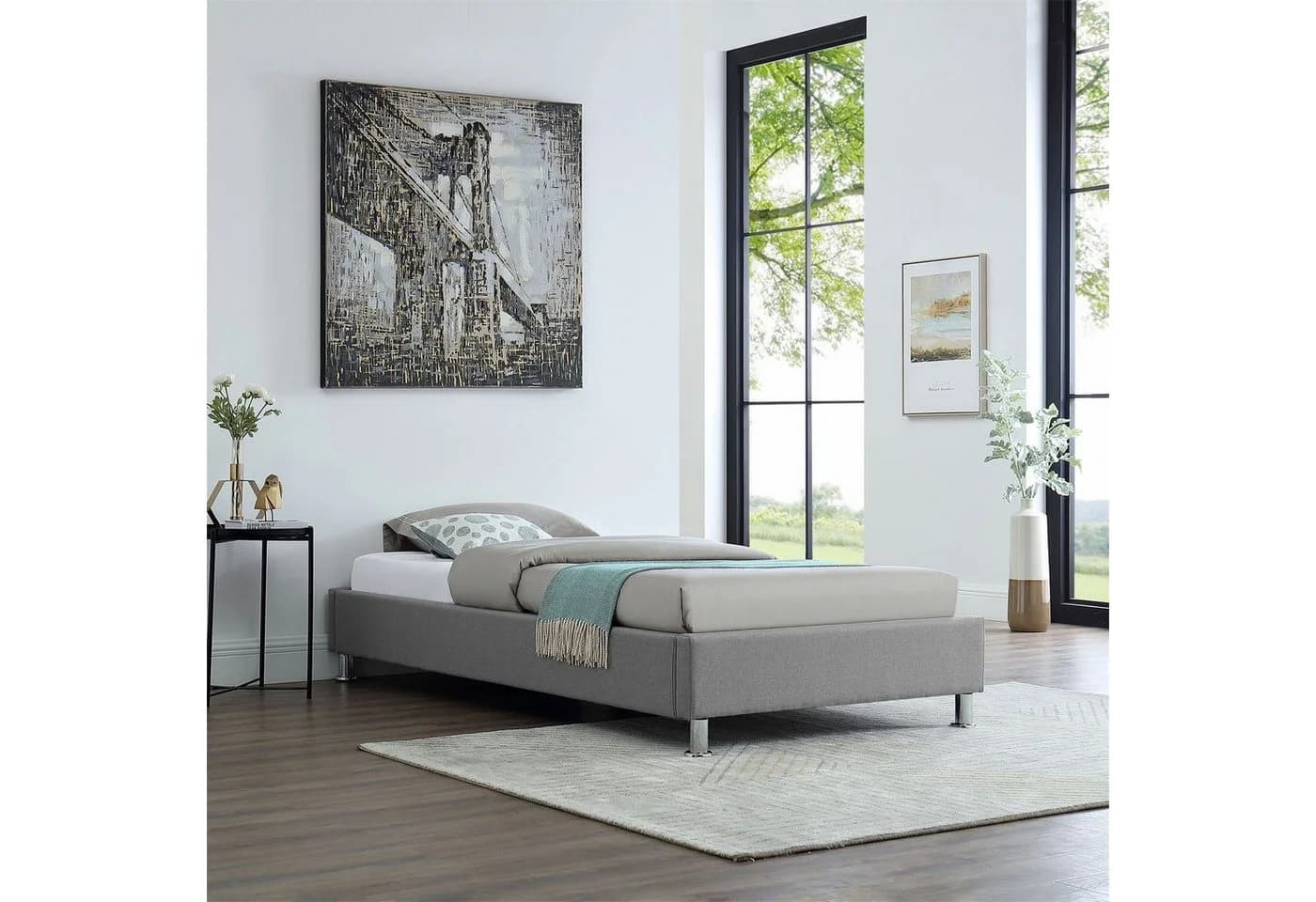 CARO-Möbel Futonbett LAREDO Grau mit Lattenrost - Bild 2