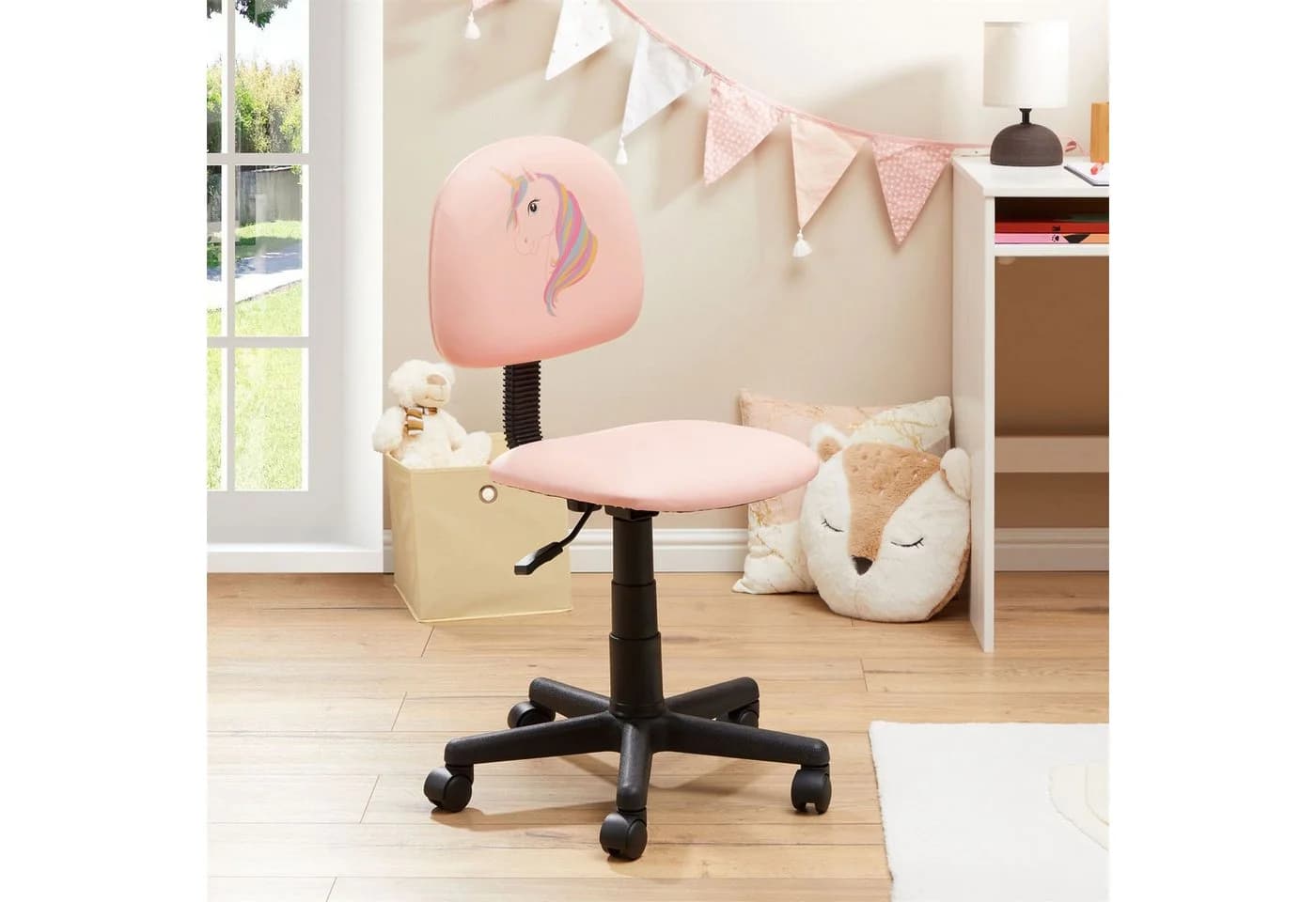 CARO-Möbel Kinderdrehstuhl UNICORN Rosa höhenverstellbar Kunstleder - Bild 2