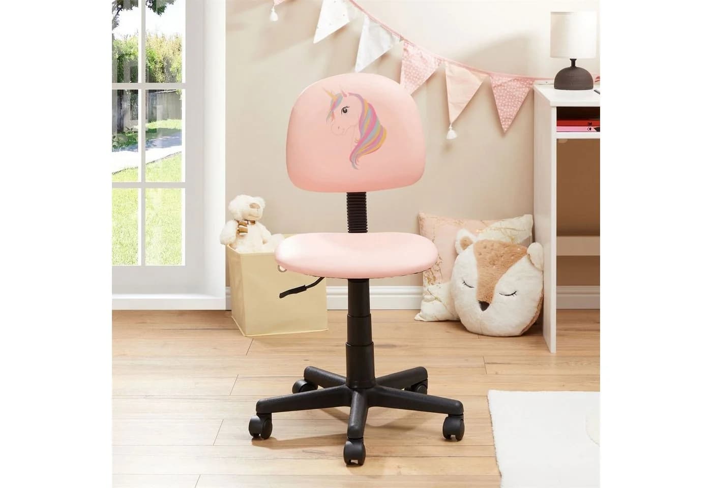 CARO-Möbel Kinderdrehstuhl UNICORN Rosa höhenverstellbar Kunstleder - Bild 3