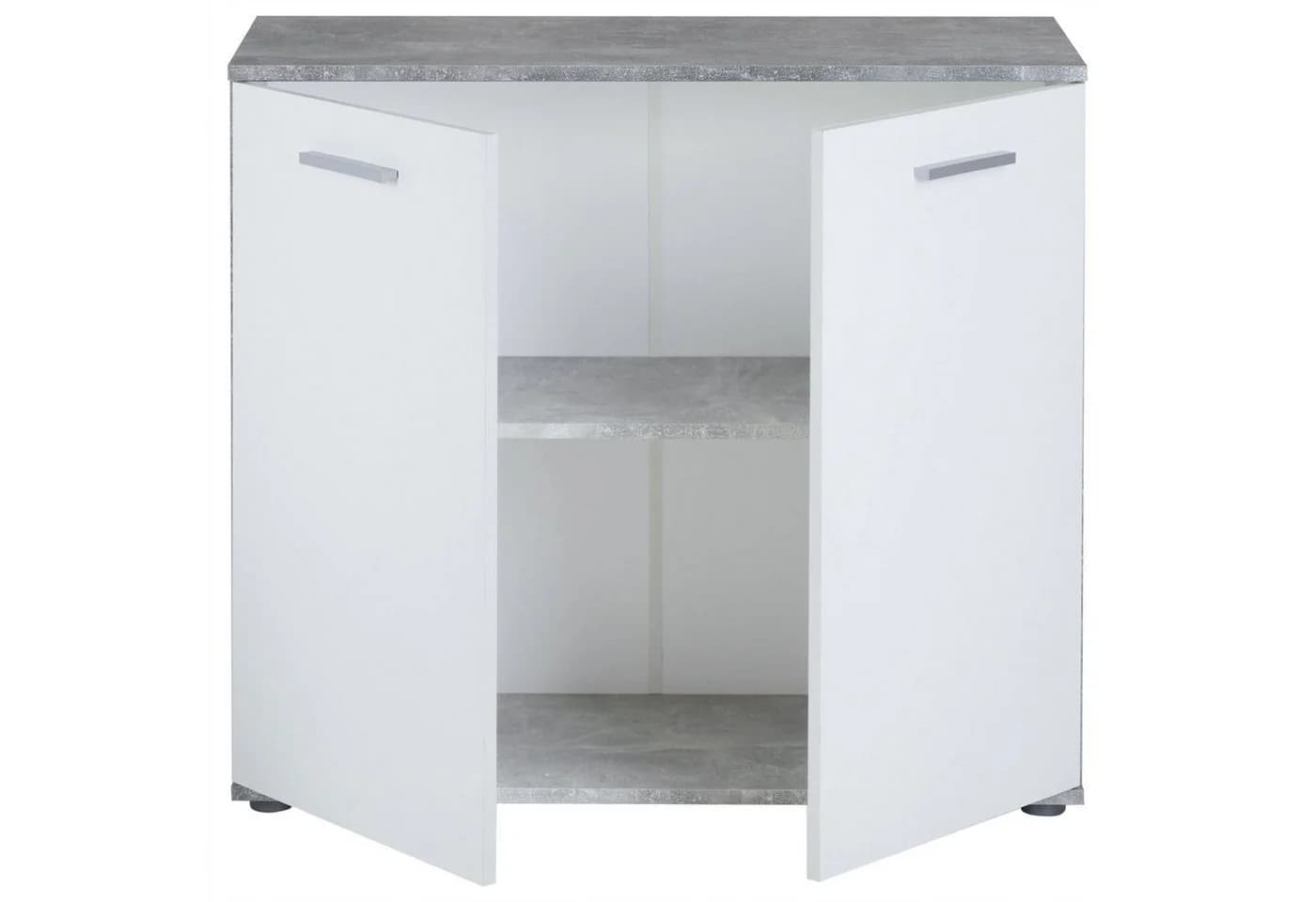 CARO-Möbel Kommode CHICAGO Betonoptik/Weiß mit 2 Türen - Bild 3