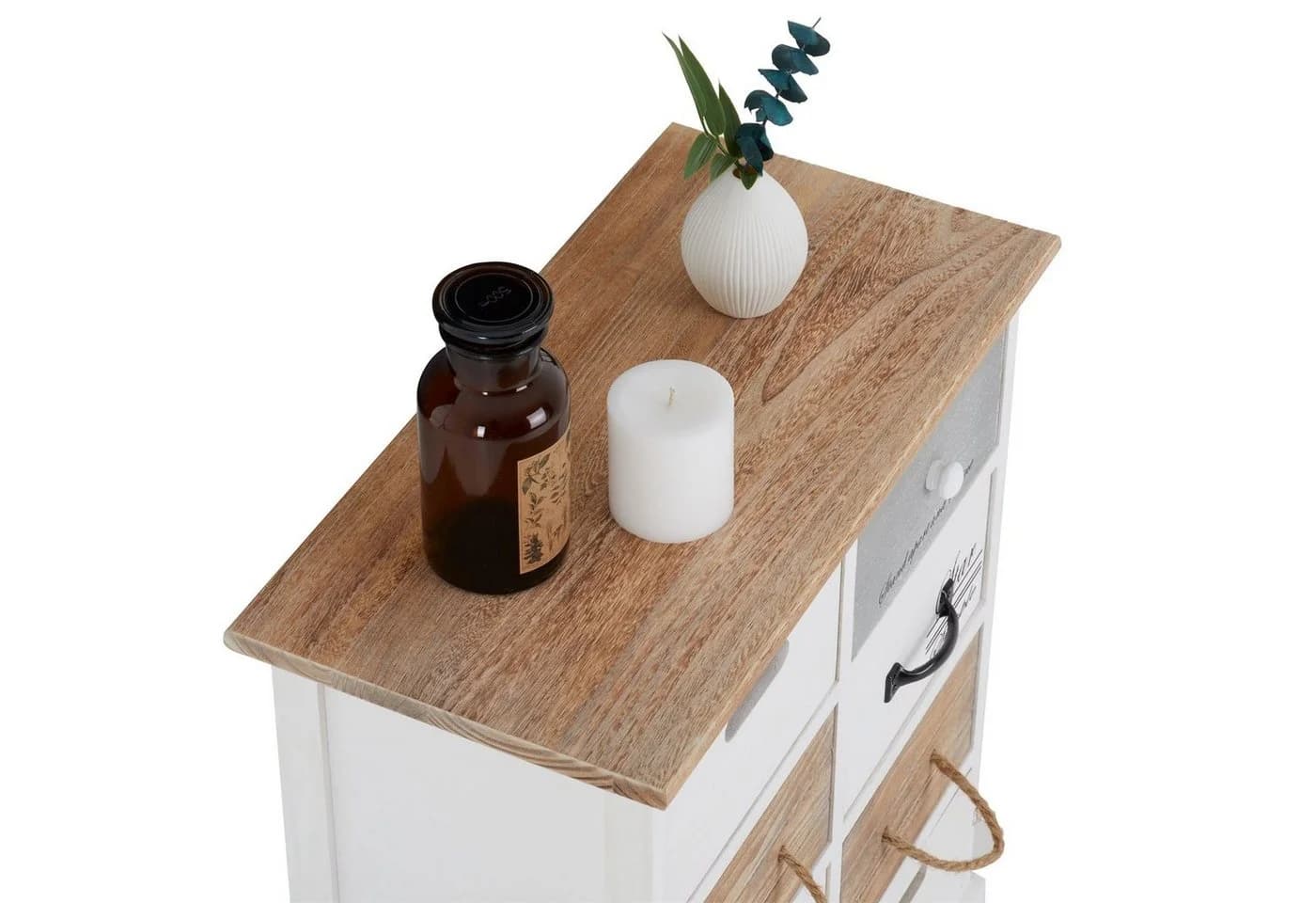 CARO-Möbel Kommode SALVA 8 Schubladen Shabby Chic Weiß - Bild 5