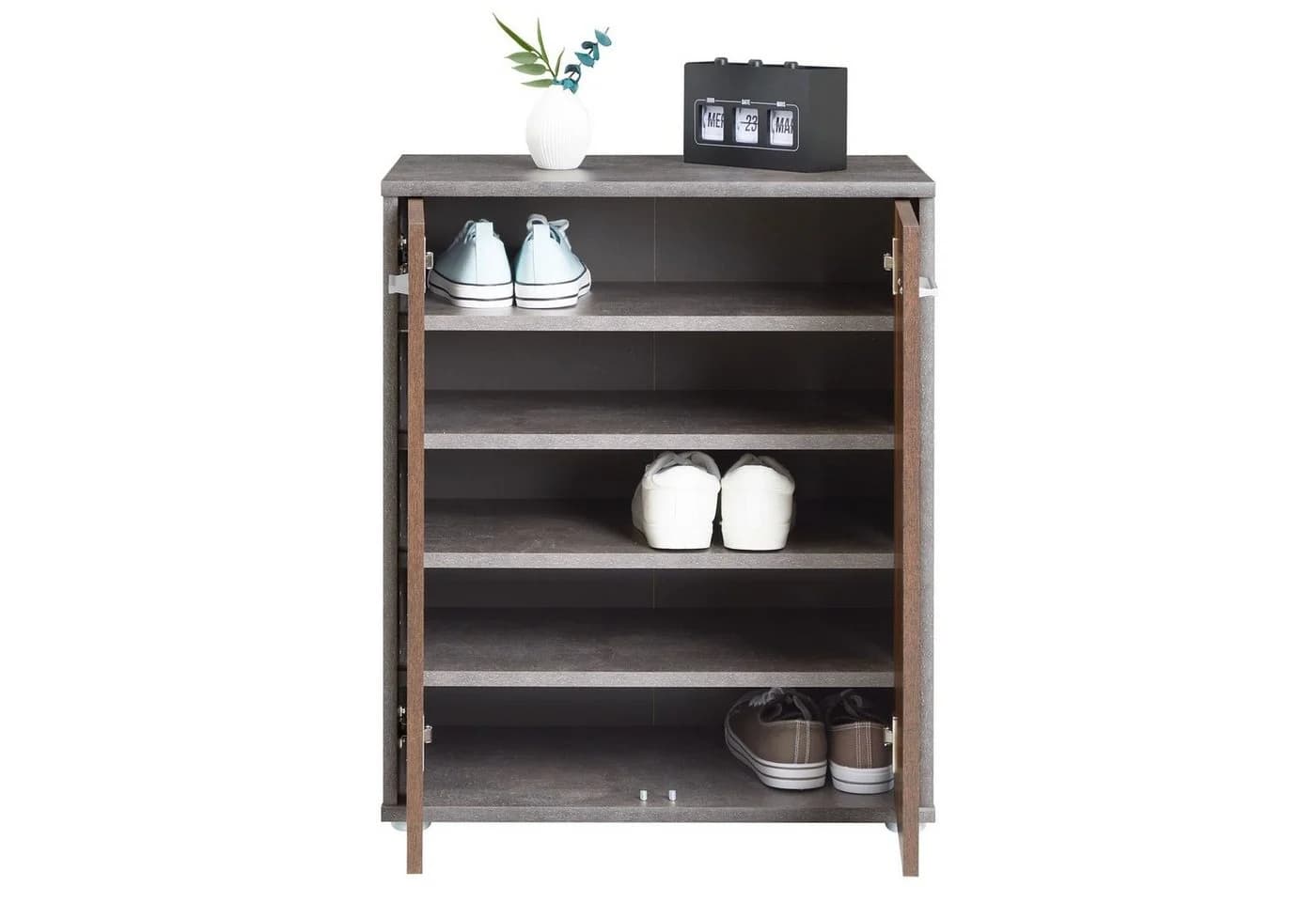 CARO-Möbel Schuhschrank LENNIS Grau Spanplatte 2 Türen - Bild 4