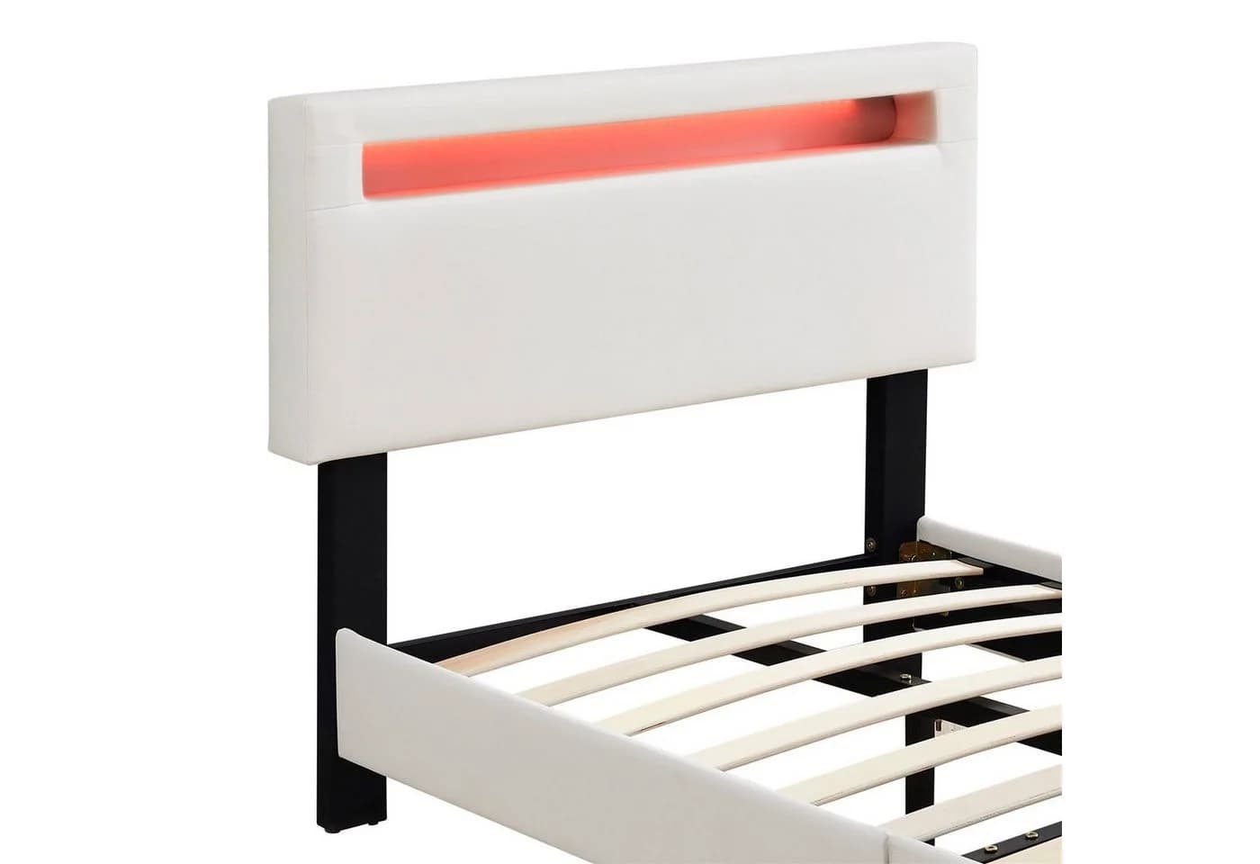 CARO-Möbel Polsterbett BENITO Weiß mit LED-Beleuchtung - Bild 5