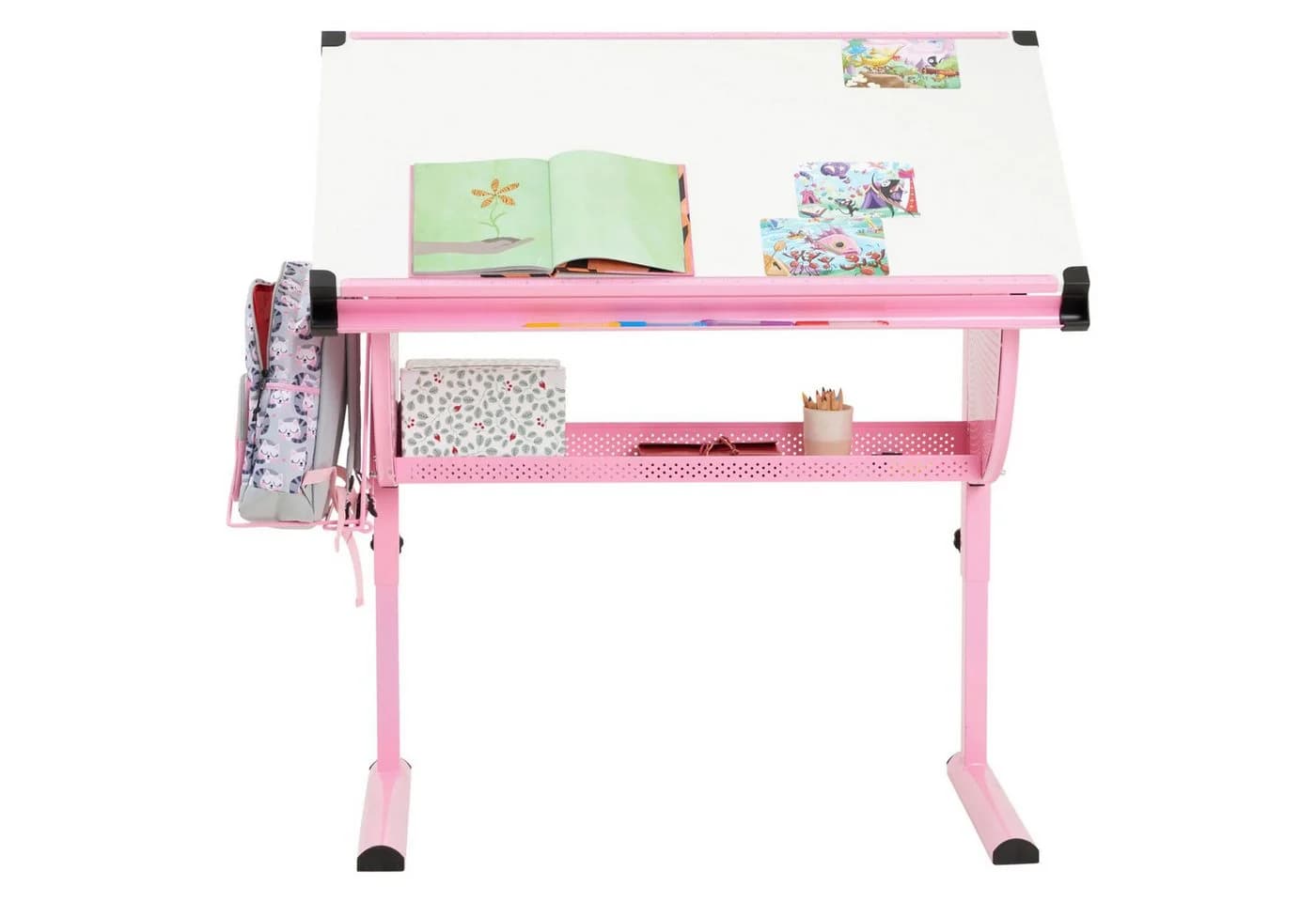 CARO-Möbel Kinderschreibtisch SARI, höhenverstellbar, rosa - Bild 5