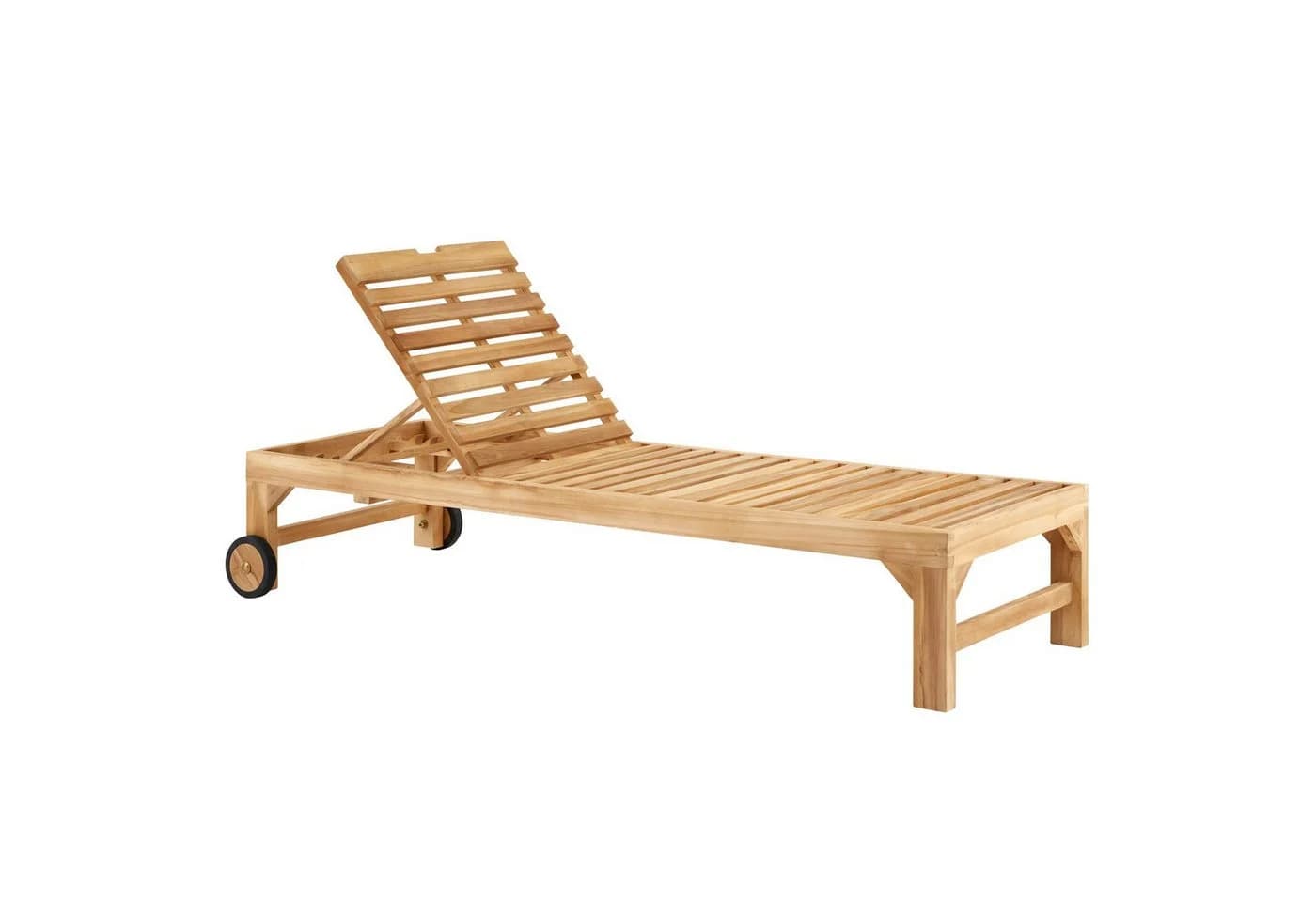 CARO-Möbel Gartenliege GRANADA Teak massiv mit Rollen