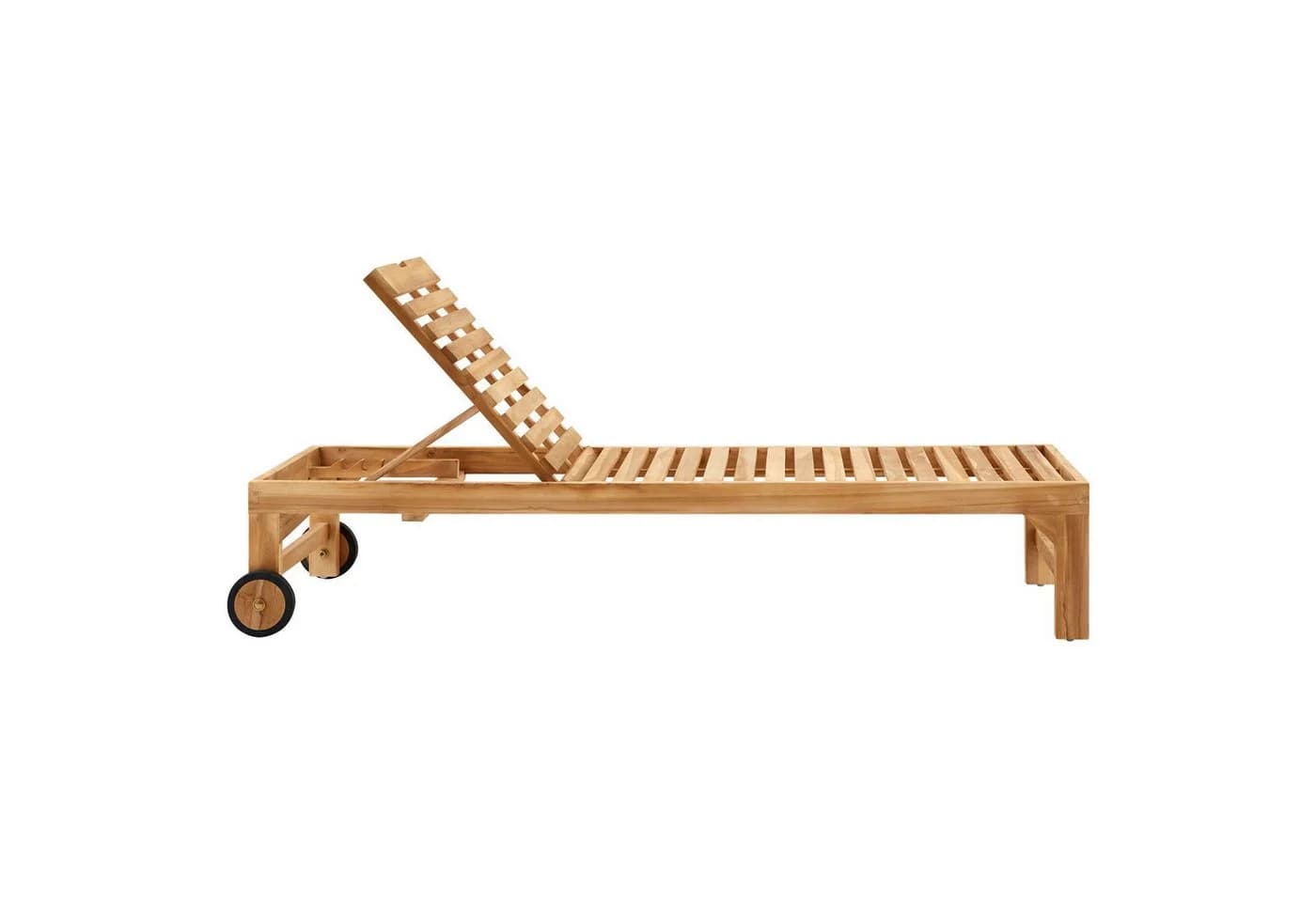 CARO-Möbel Gartenliege GRANADA Teak massiv mit Rollen - Bild 3