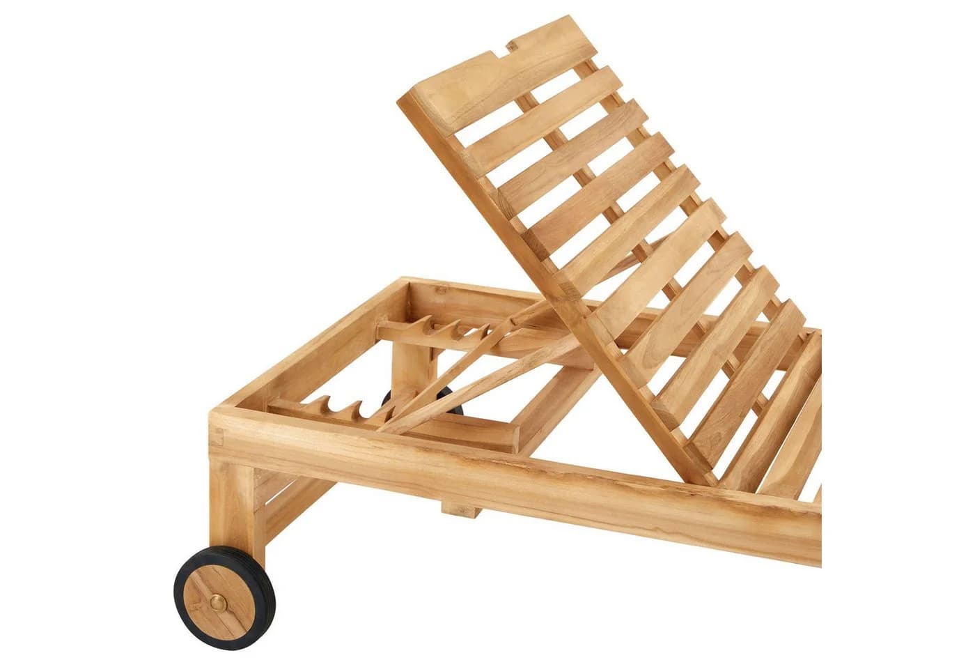 CARO-Möbel Gartenliege GRANADA Teak massiv mit Rollen - Bild 5