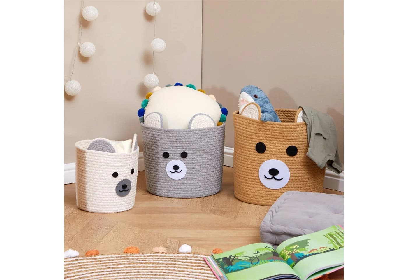 IDIMEX Aufbewahrungskorb TANKA 3er Set Kinderzimmer Aufbewahrungskorb - Bild 1