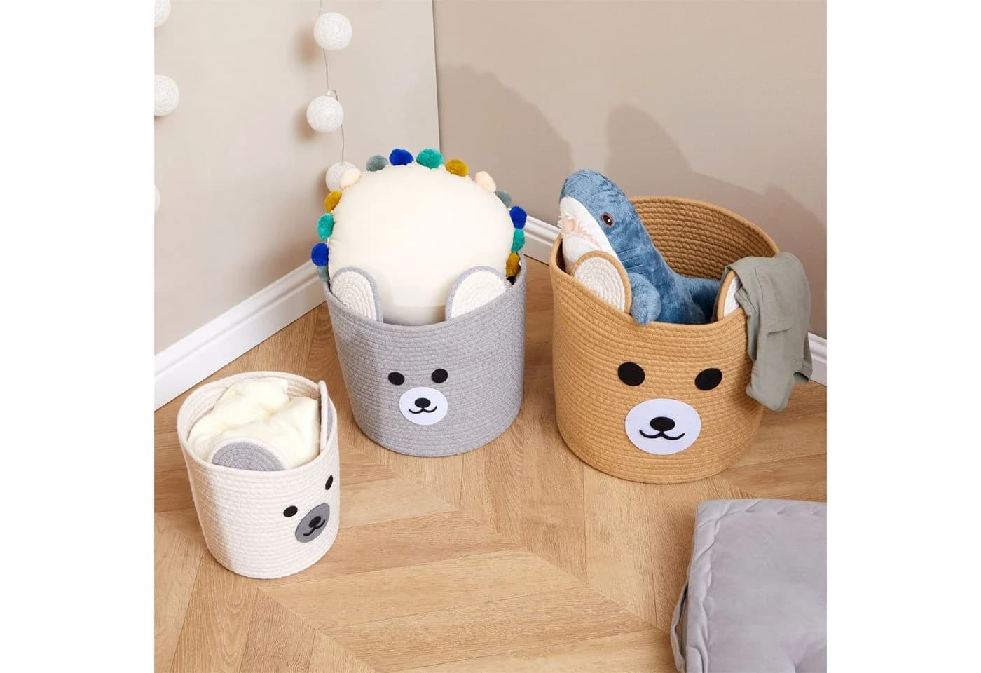 IDIMEX Aufbewahrungskorb TANKA 3er Set Kinderzimmer Aufbewahrungskorb - Bild 3