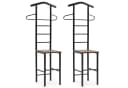 CARO-Möbel Herrendiener JIVO 2er Set Metall MDF Schwarz/Braun Bild 1