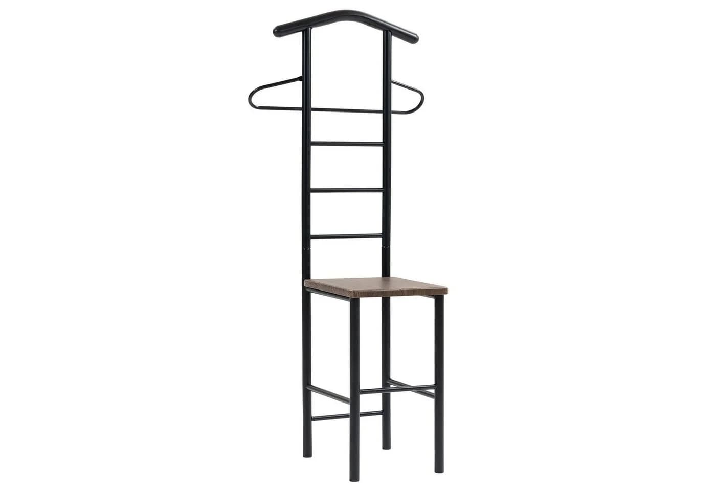 CARO-Möbel Herrendiener JIVO 2er Set Metall MDF Schwarz/Braun - Bild 3