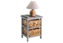 CARO-Möbel Nachtkommode ARBO Grau Paulownia Holz mit 2 Körben Bild 2
