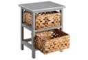 CARO-Möbel Nachtkommode ARBO Grau Paulownia Holz mit 2 Körben Bild 3