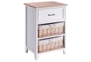 CARO-Möbel Nachtkommode PROVENCE Weiß/Braun Paulownia-Holz Bild 1