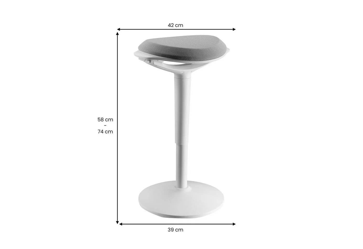 CARO-Möbel Bürohocker ASTORIA Grau/Weiß Ergonomisch Höhenverstellbar - Bild 3