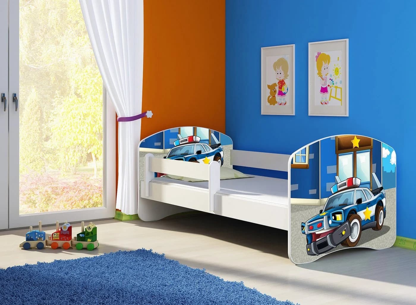 Clamaro Kinderbett Fantasia Weiß mit Rausfallschutz und Matratze - Bild 2