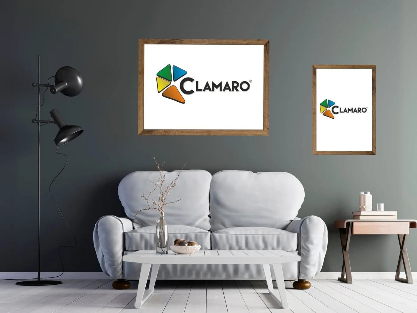 Clamaro Bilderrahmen COLLAGE MDF Holz Braun Acrylglas