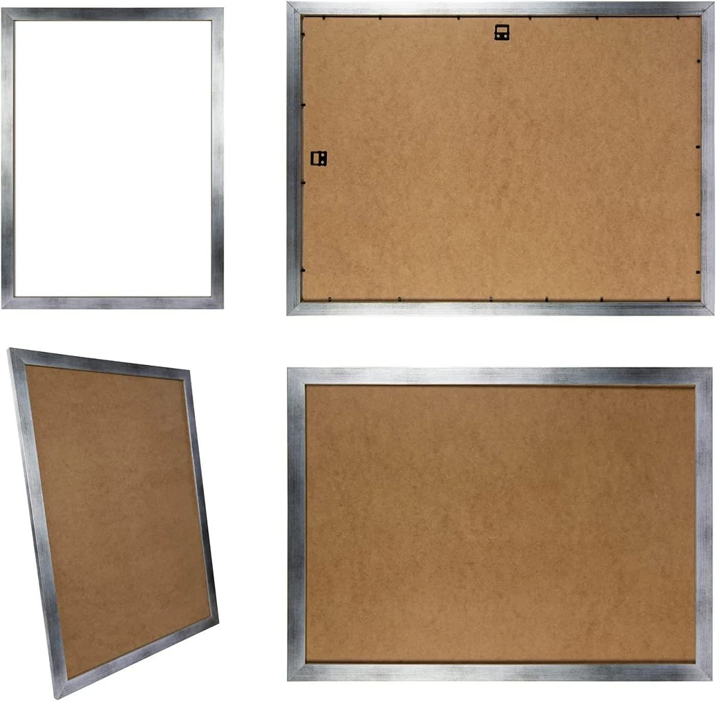 Clamaro Bilderrahmen COLLAGE Silber Gebürstet MDF Acryl nach Maß