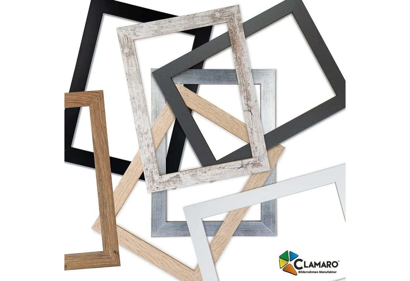 Clamaro Bilderrahmen COLLAGE MDF Acryl Glas Individuelle Größe