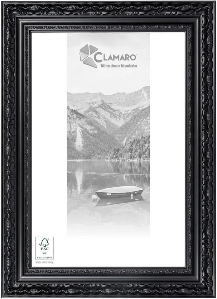 Clamaro Bilderrahmen 'OTTO' Antik Massivholz Schwarz Matt - Bild 2
