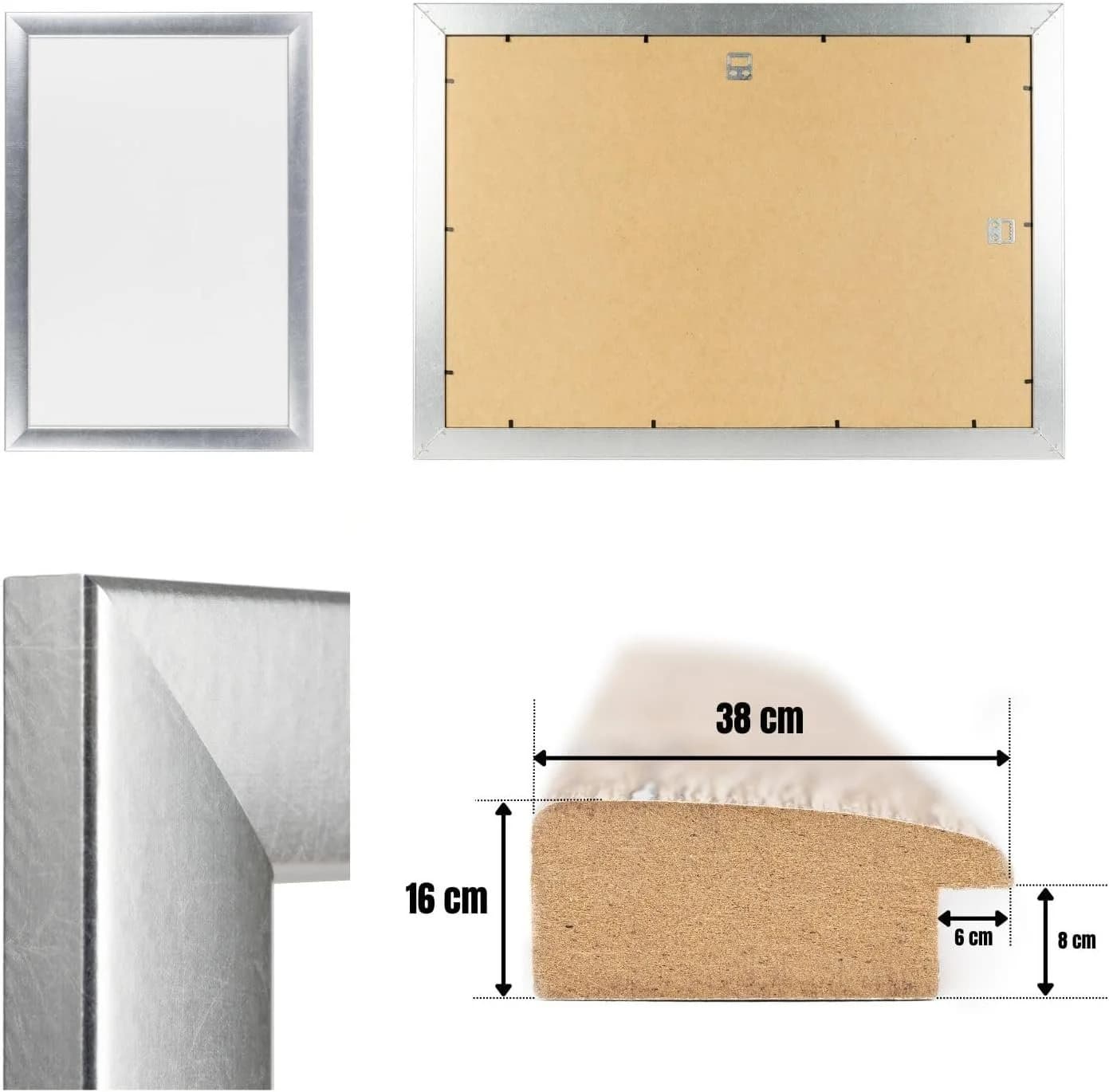 Clamaro Bilderrahmen Silber NEO COLLAGE Modern Holz - Bild 3