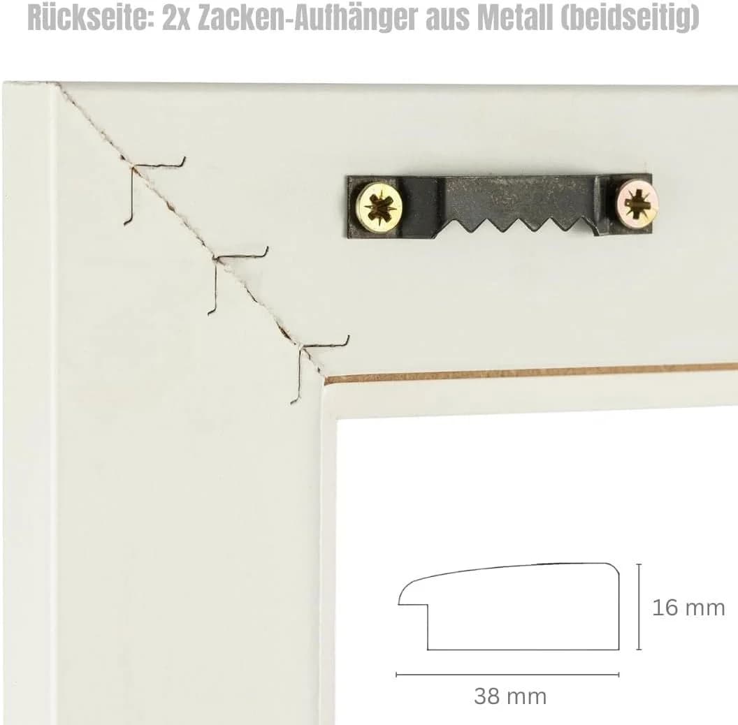 Clamaro Bilderrahmen Neo Weiß Matt mit 20 Holzklammern - Bild 5