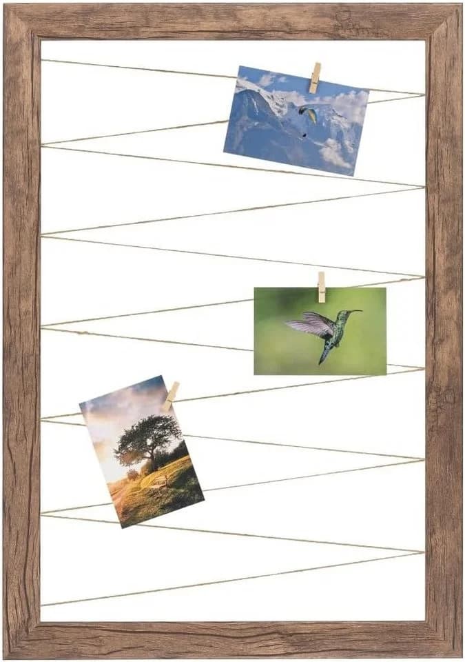 Clamaro Bilderrahmen Neo Collage Eiche Dunkelbraun Holz mit 20 Klammern - Bild 2