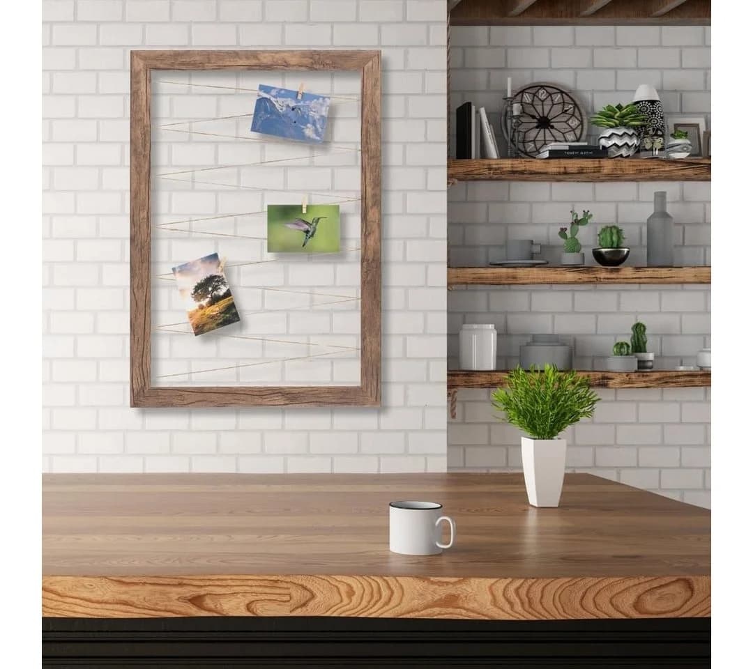 Clamaro Bilderrahmen Neo Collage Eiche Dunkelbraun Holz mit 20 Klammern - Bild 3