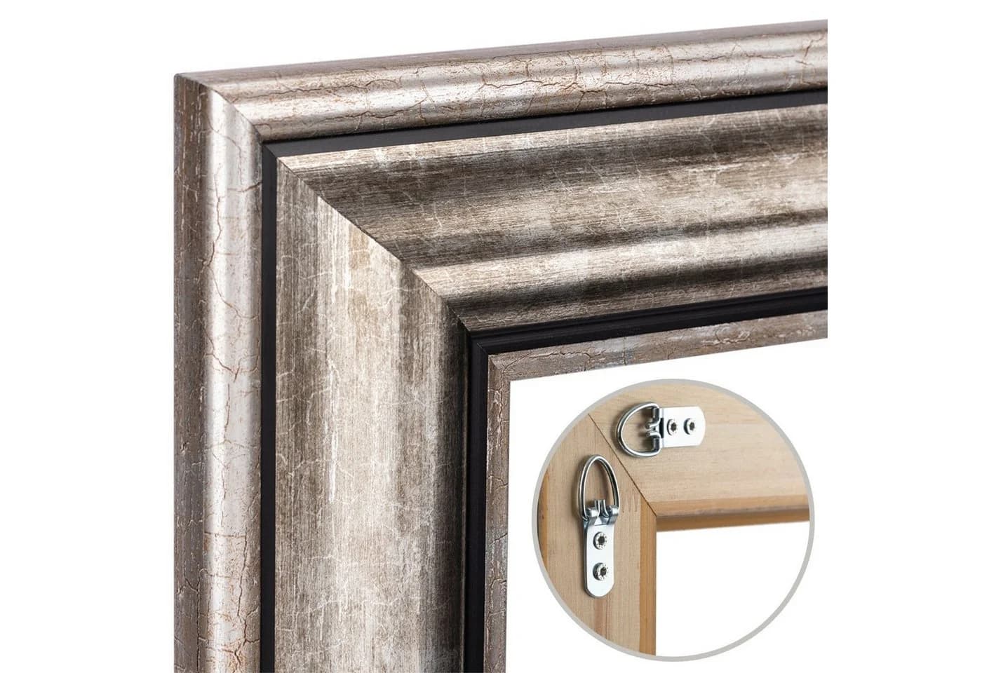 Clamaro Bilderrahmen RIGA Silber Antik MDF Holz Wechselrahmen - Bild 3