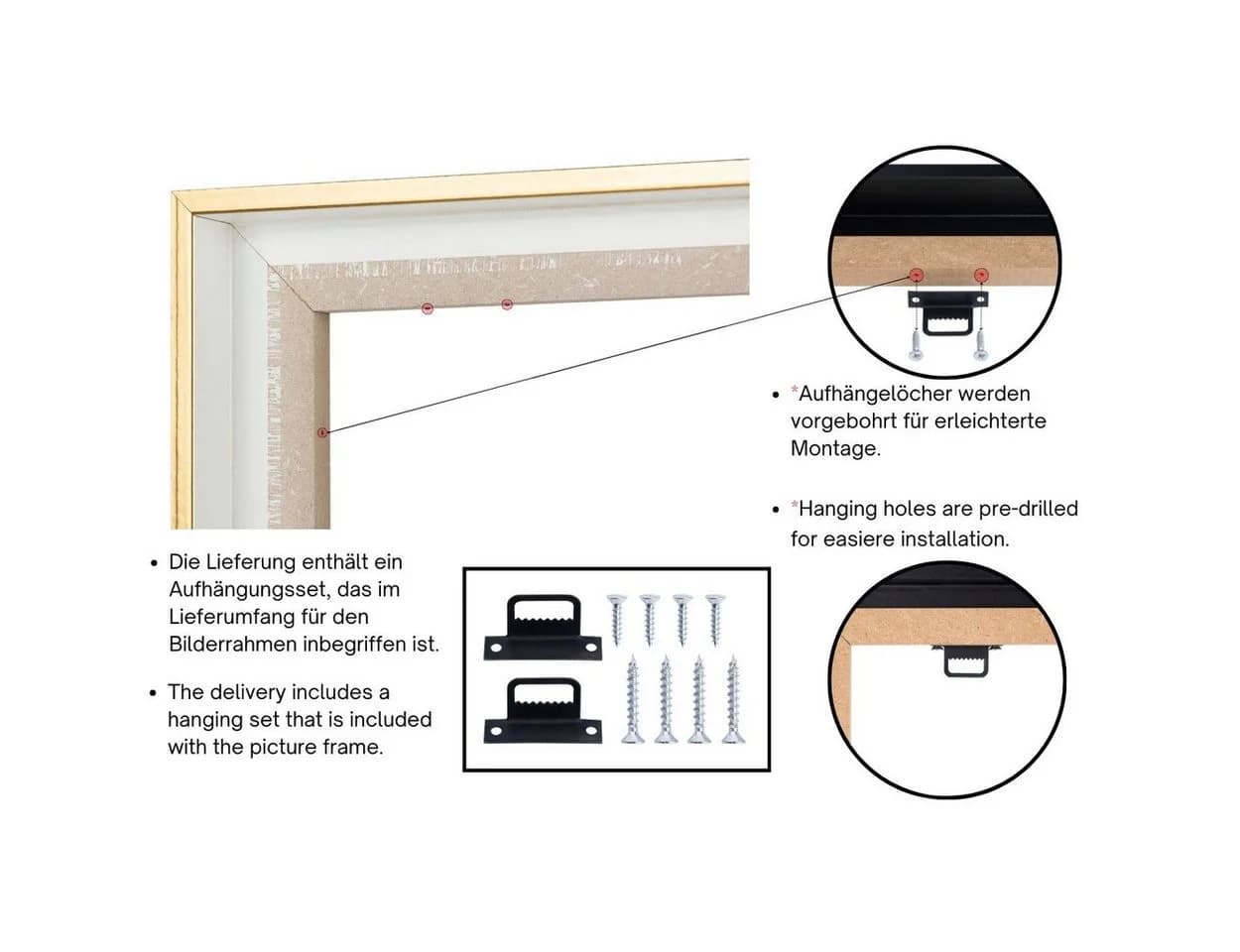 Clamaro Schattenfugenrahmen Weiß Silber MDF - Bild 5